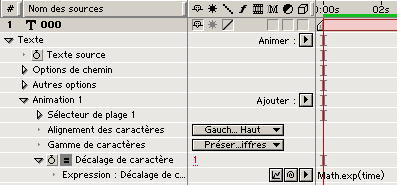 décalage de caractères