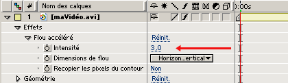paramétrage d'un effet